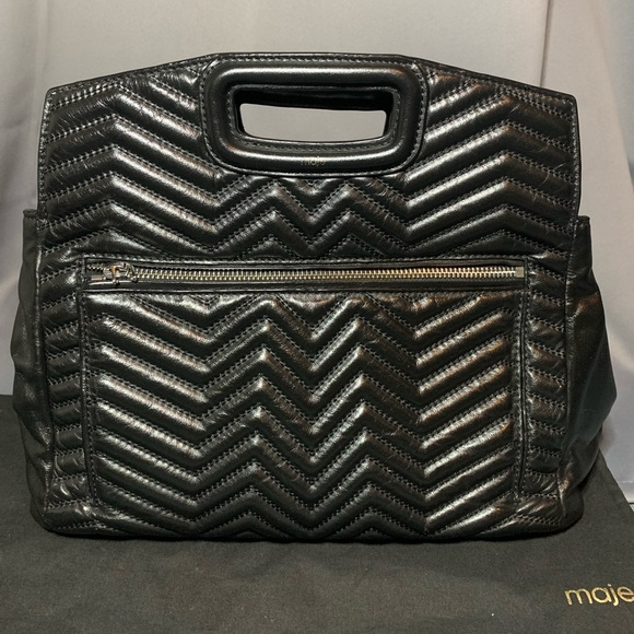 Maje PARIS Zig Zag Quilted Leather Tote - Picture 4 of 12